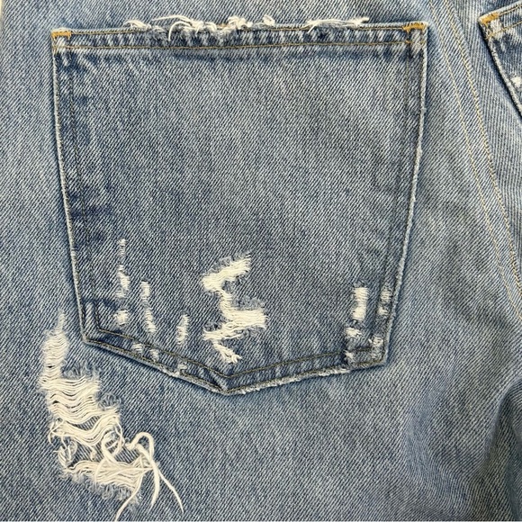 AGOLDE High-Rise Distressed Straight Leg Jeans Light Wash Designer Denim 26 - Picture 9 of 15